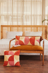 Casa Amarosa Rangoli Tufted Accent Pillow, Wine & Pink - 18x18 Inch CUSHIONS Casa Amarosa 
