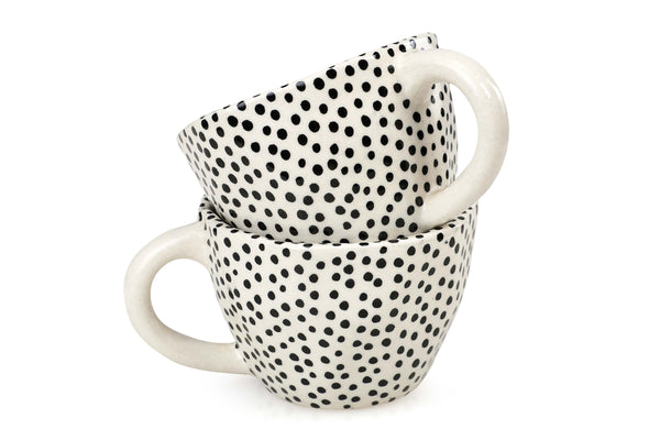 Ceramic Polka Dot Mugs Set Mugs + Tumblers Casa Amarosa 