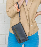 Charcoal Zipper Wallet Wristlet Clutch Bags Purse & Clutch 