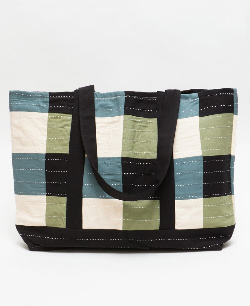 Checkered Tote Tote Bags Anchal Sage 
