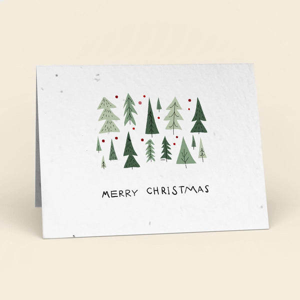 Christmas Trees Plantable Cards - 10 Pack Greeting Cards Cute Root 