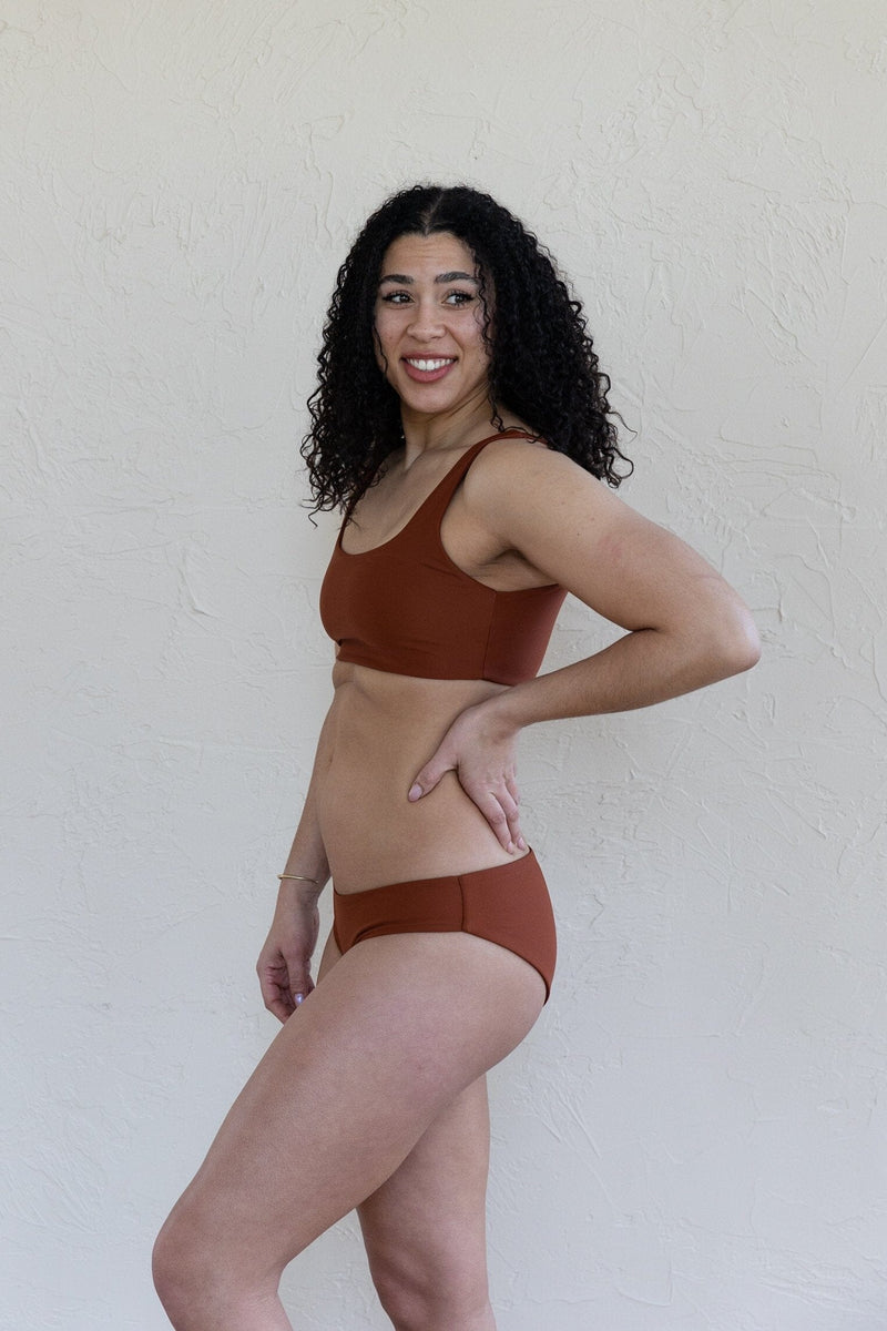 Cleo Square Neck Recycled Bikini Top Swim Tops Saturday Swimwear XS Spice 