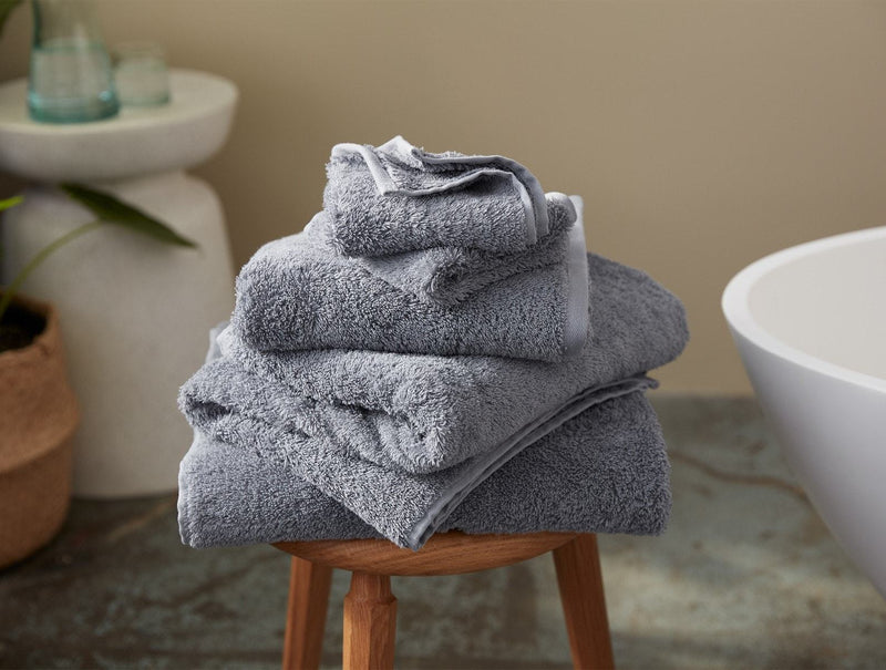 Cloud Loom Towels - Steel Blue Bath Coyuchi 