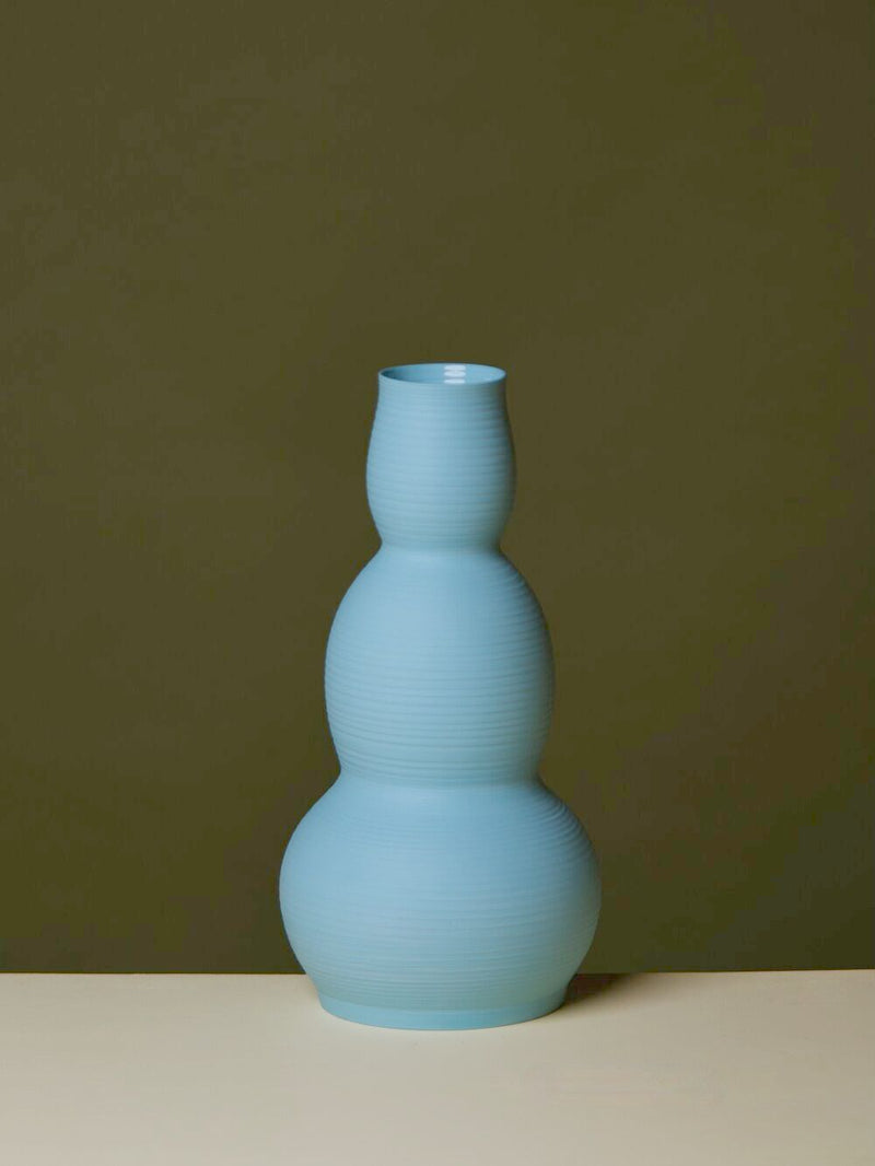 Cold Mountain Porcelain Gourd Vase Vases Middle Kingdom Denim Blue 