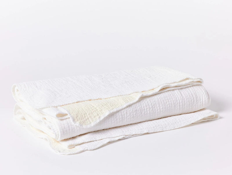 Cozy Cotton Blanket Blankets Coyuchi King Alpine White 