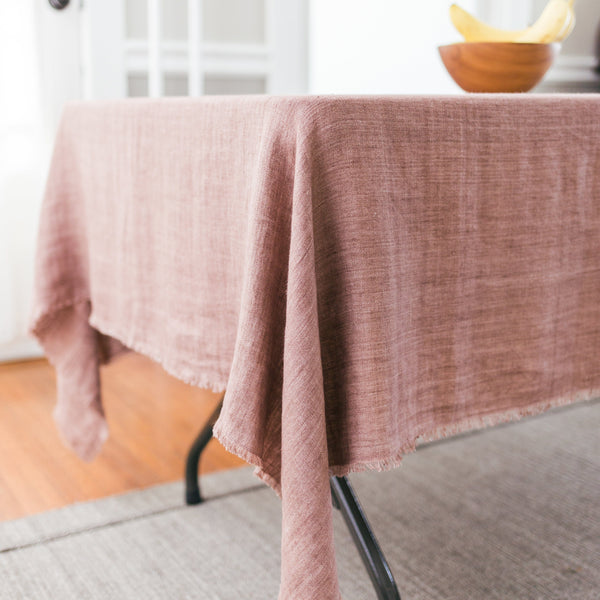 Creative Women Stone Washed Linen Tablecloth - Ash Rose Creative Women 