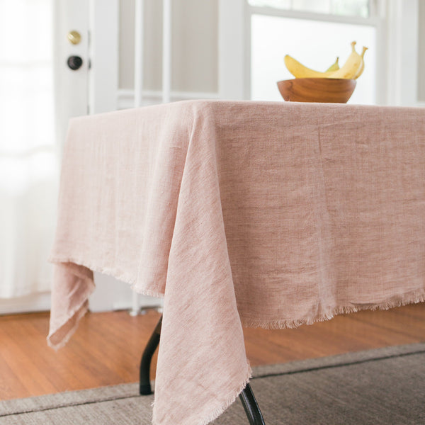Creative Women Stone Washed Linen Tablecloth - Blush Creative Women 