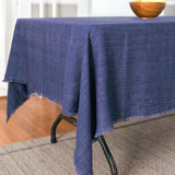 Creative Women Stone Washed Linen Tablecloth - Navy Creative Women 