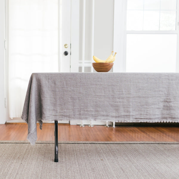Creative Women Stone Washed Linen Tablecloth - Oyster Gray Creative Women 