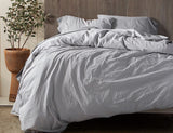 Crinkled Percale Duvet Cover Duvet Covers Coyuchi Twin Pewter 
