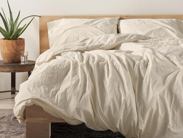 Crinkled Percale Duvet Cover Duvet Covers Coyuchi Twin Undyed 