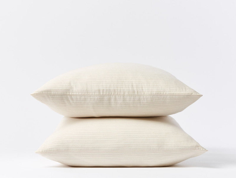 Crinkled Percale Pillowcase Set Pillowcases Coyuchi Standard Hazel / Rosehip 