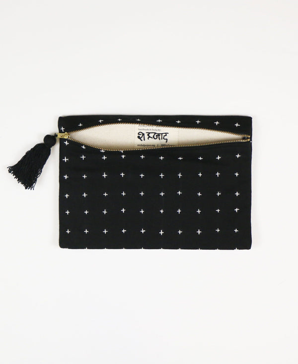 Cross Stitch Clutch Pouch Pouches Anchal Project Charcoal 