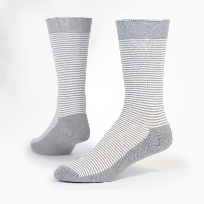 Cushion Unisex Crew Socks - Single Socks Maggie's Organics M Taupe Stripe 