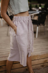 Daisy Linen Button Skirt Skirts AmourLinen 