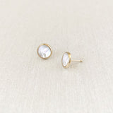 Deep Stud Earrings - Mother of Pearl Earrings Sara Patino Jewelry 