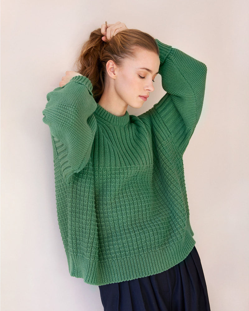 Delčia Sweater Cardigans + Sweaters The Knotty Ones One Size Fern Green 