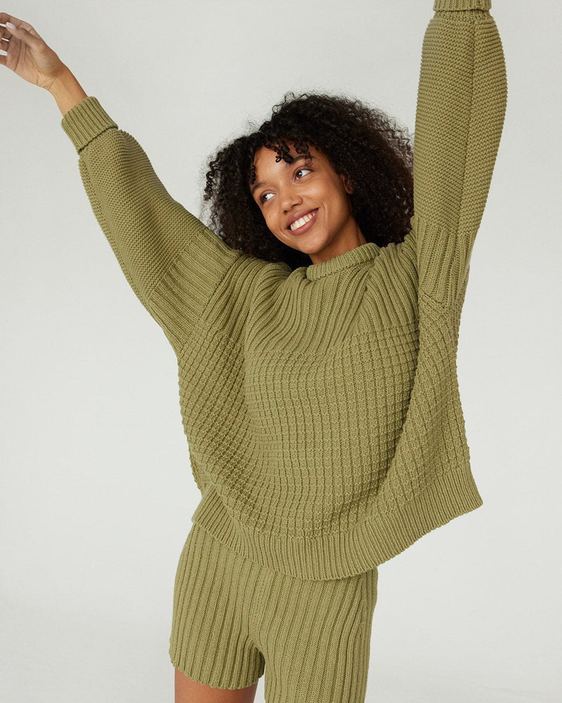 Delčia Sweater Cardigans + Sweaters The Knotty Ones One Size Olive Green 