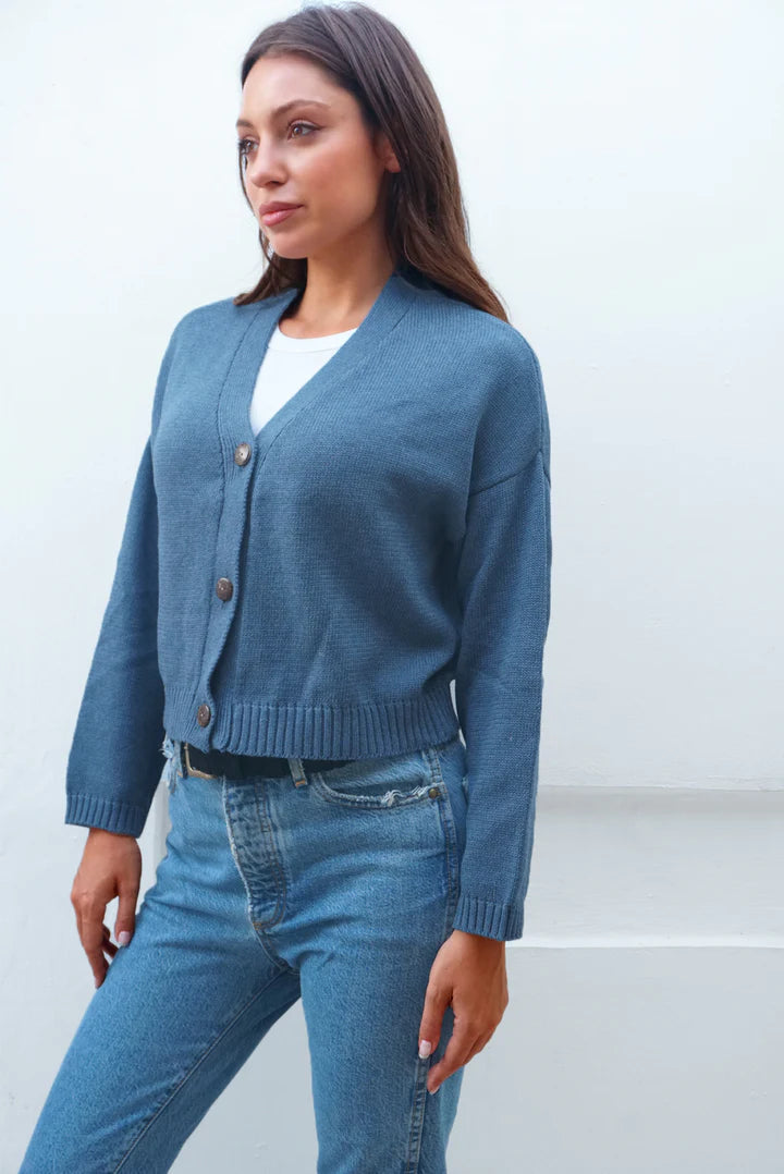 Diana Cardigan Cardigans + Sweaters Paneros Clothing XXS Denim Blue 
