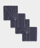 Embroidered Fabric Coaster Set Coasters Anchal Navy 