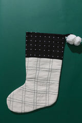 Embroidered Holiday Stocking Stockings Anchal Bone 