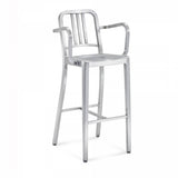 Emeco Navy® Barstool With Arms Emeco Brushed