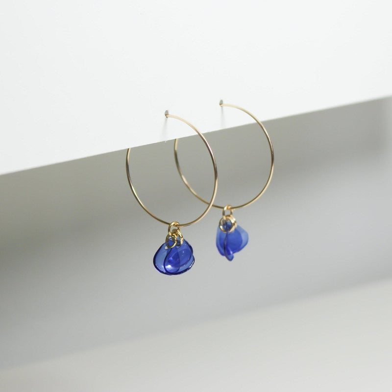 Emma Upcycled Hoop Earrings Earrings Giulia Letzi + META Jewelry Sterling Silver Blue 