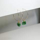 Emma Upcycled Hoop Earrings Earrings Giulia Letzi + META Jewelry Sterling Silver Emerald 