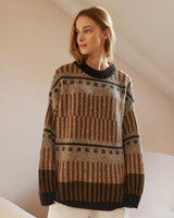 Ethno Alpaca Wool Sweater Cardigans + Sweaters The Knotty Ones S Brown 