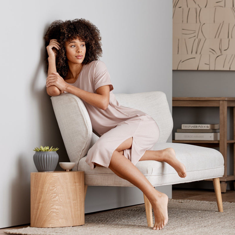 Eucalyptus Short Sleeve Dress Lounge Dresses + Jumpsuits Sijo XS Rose 