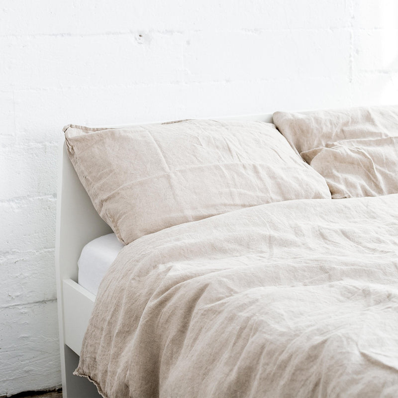 French Linen Pillowcase Set Pillowcases Looma Queen Natural 