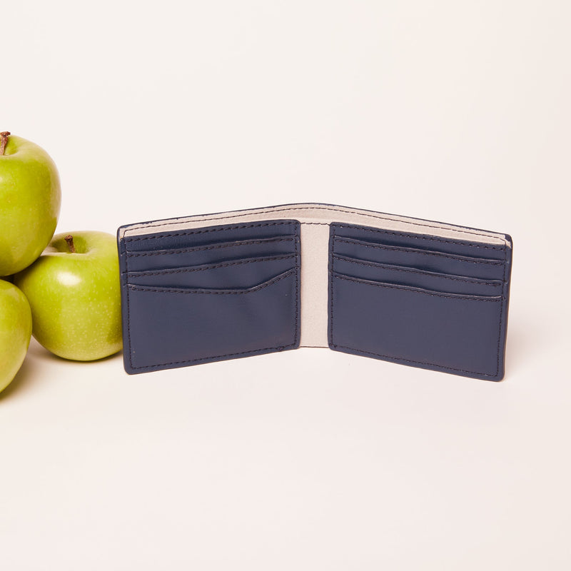 Gala Apple Leather Bifold Wallet Wallets Allégorie Navy 