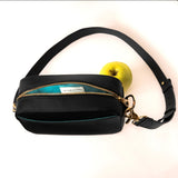 Gala Apple Leather Crossbody Camera Bag Crossbody Bags Allégorie Black / Turquoise 