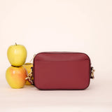 Gala Apple Leather Crossbody Camera Bag Crossbody Bags Allégorie Wine 