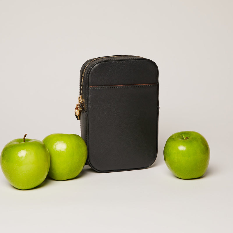 Gala Apple Leather Everyday Crossbody Bag Crossbody Bags Allégorie Black 