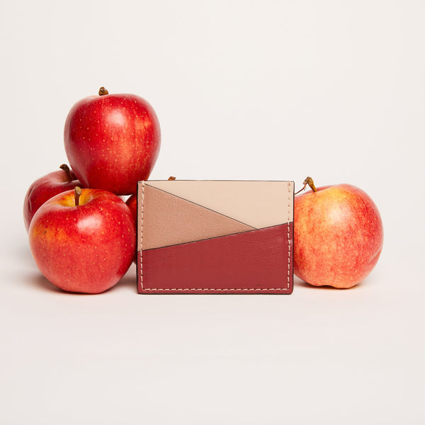 Gala Apple Leather Puzzle Cardholder Wallets Allégorie Red Mix 