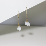 Giulia Letzi + META Jewelry 14k Gold-Filled White Hoop Earrings Handmade with 100% Recycled Materials. Floral Pendant. Sustainable, Light and Versatile. Hoop Earrings Giulia Letzi + META Jewelry 