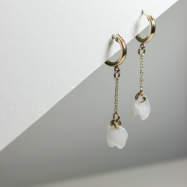 Giulia Letzi + META Jewelry Huggie Hoop Earrings with Chain • 14k Gold Fill Hoop • Hoop Earrings • Sustainable Hoop • Minimalist Hoop With Chain+Charm Dangle & Drop Earrings Giulia Letzi + META Jewelry 