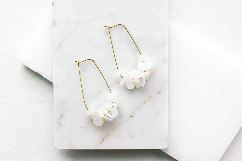 Giulia Letzi + META Jewelry Sustainable 14k Gold-Filled White Teardrop Earrings Handmade with 100% Recycled Materials. Summer Earring, Light and Versatile. Dangle & Drop Earrings Giulia Letzi + META Jewelry 