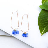 Giulia Letzi + META Jewelry Sustainable Customizable 14k Gold-Filled Blue Drops Earrings Handmade with 100% Recycled Materials. Floral Pendant. Up-cycled Light Dangle & Drop Earrings Giulia Letzi + META Jewelry 