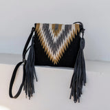 Golden Diamond Wool Fringe Bag Crossbody Bags MZ Fair Trade 