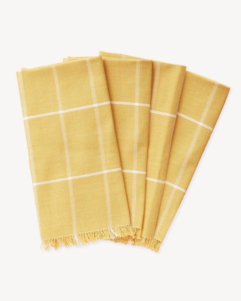 Grid Napkin Set Cloth Napkins Minna Gold 