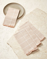 Grid Napkin Set Cloth Napkins Minna Peach 