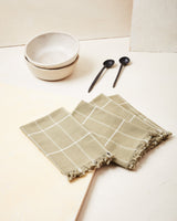 Grid Napkin Set Cloth Napkins Minna Sage 