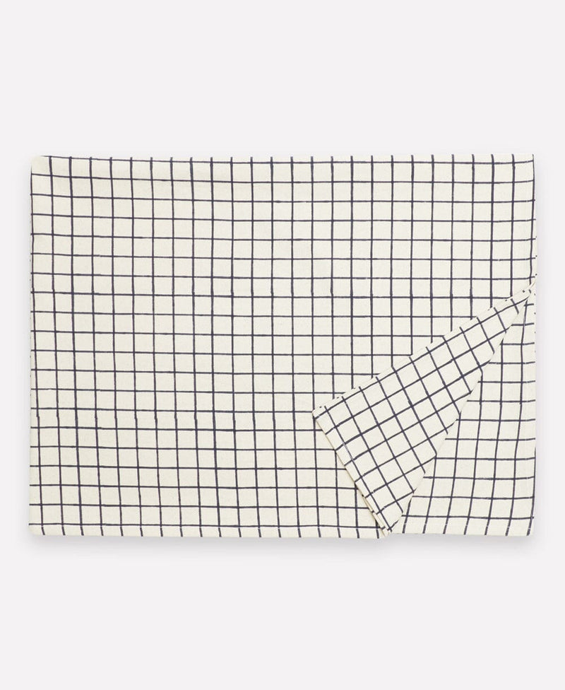 Grid Tablecloth Tablecloths + Runners Anchal Navy 