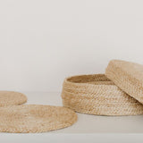 Handwoven Jute Round Placemats Set Placemats Will & Atlas 