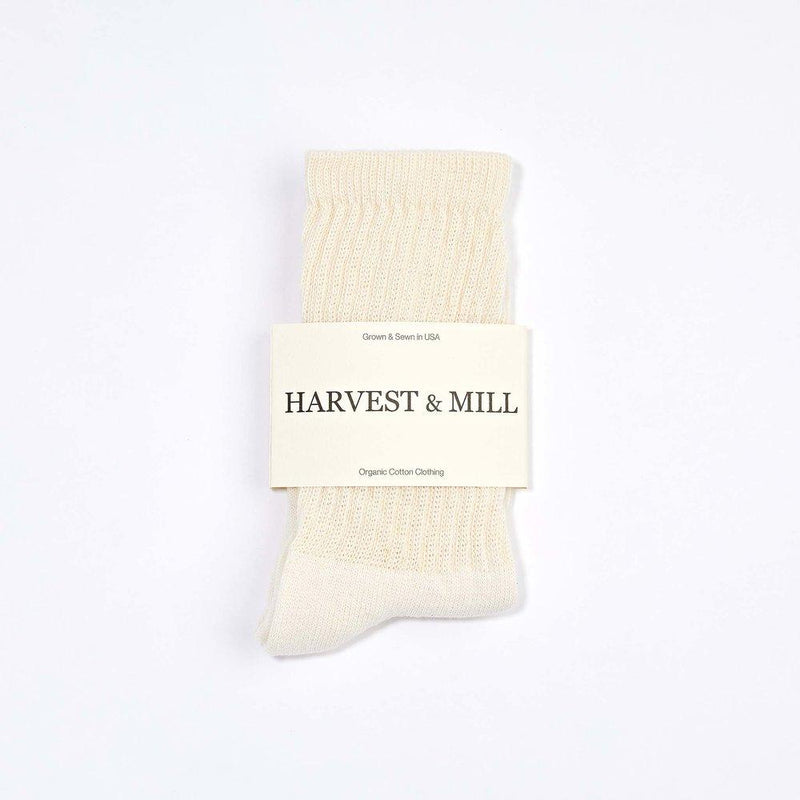 Harvest & Mill Men's 6 Pack Organic Cotton Socks Natural-White Crew Harvest & Mill 