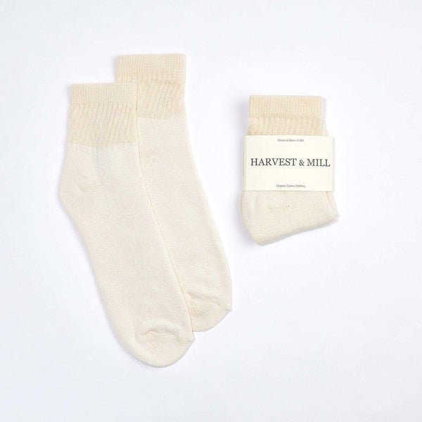 Harvest & Mill Women's 6 Pack Organic Cotton Socks Natural-White Ankle Harvest & Mill 