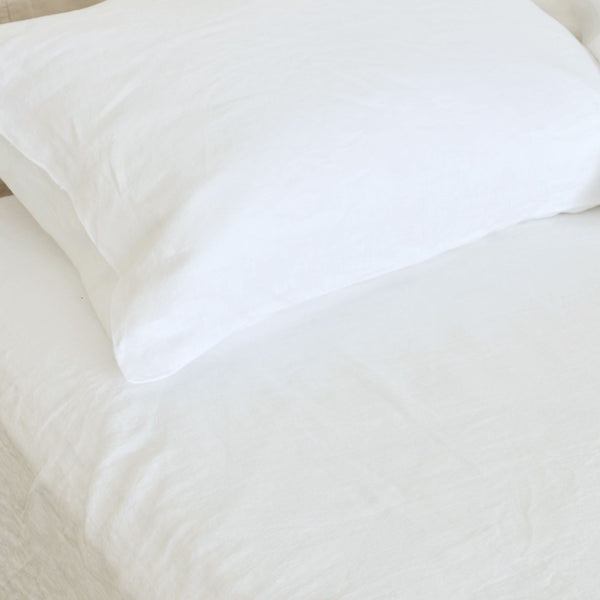 Hemp Fitted Sheet Fitted Sheets Evenfall Queen White 