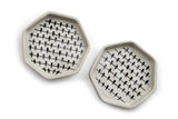 Hexagon Raindrops Ceramic Plate Set Decorative Plates + Discs Casa Amarosa 